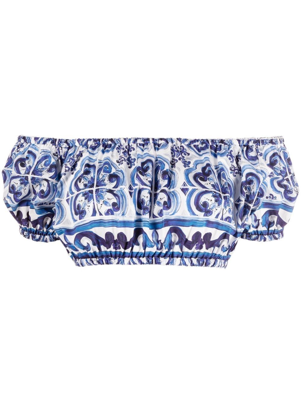 Dolce & Gabbana Majolica Print Crop Top