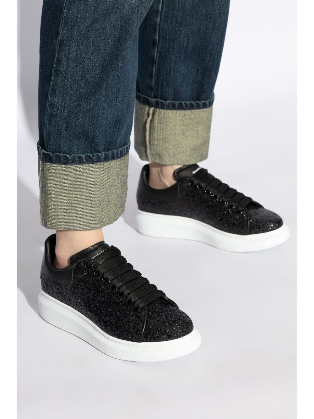 Alexander McQueen Oversized Low-Top Sneakers With Glitter