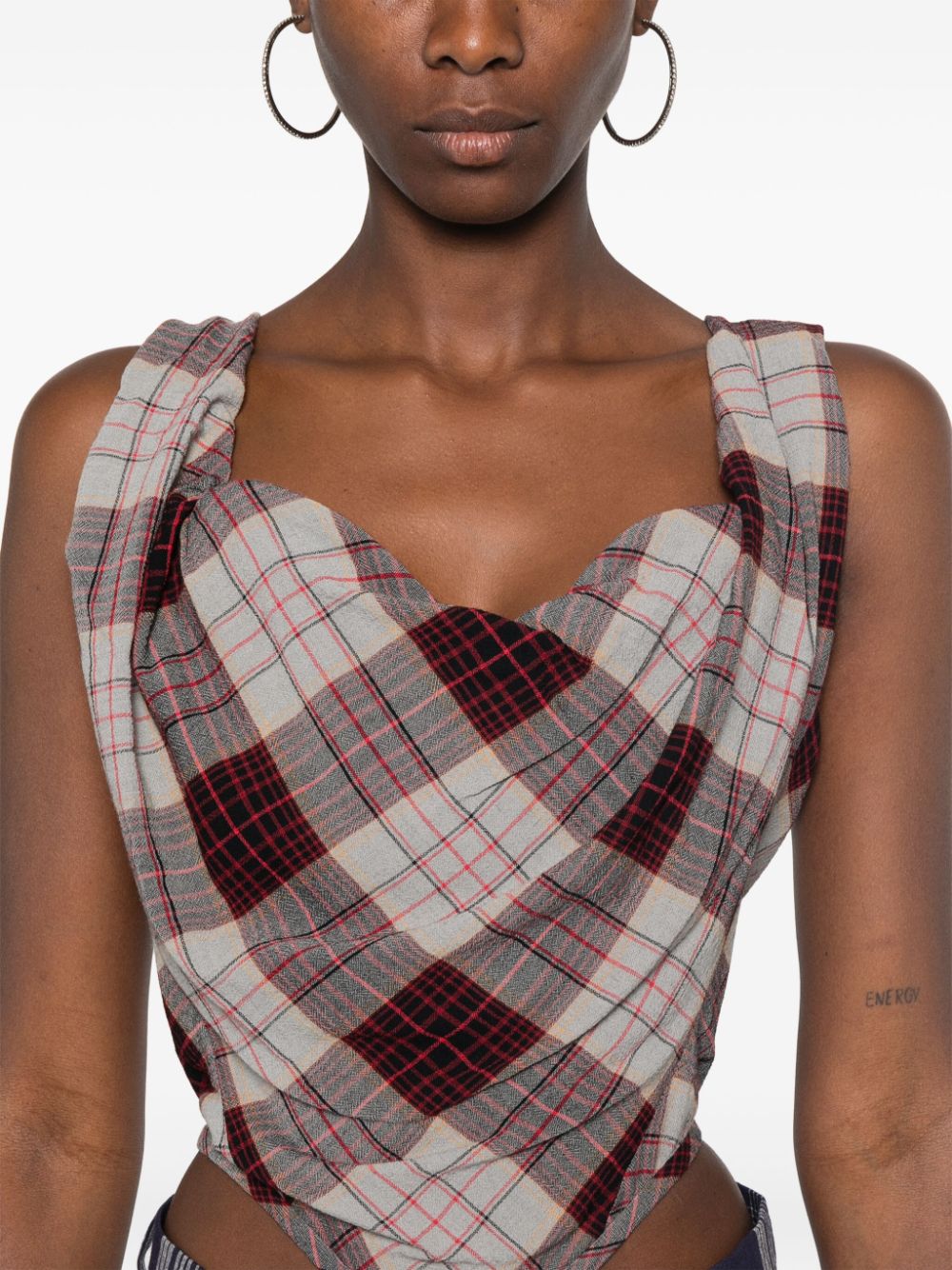 Vivienne Westwood Check Pattern Corset Top