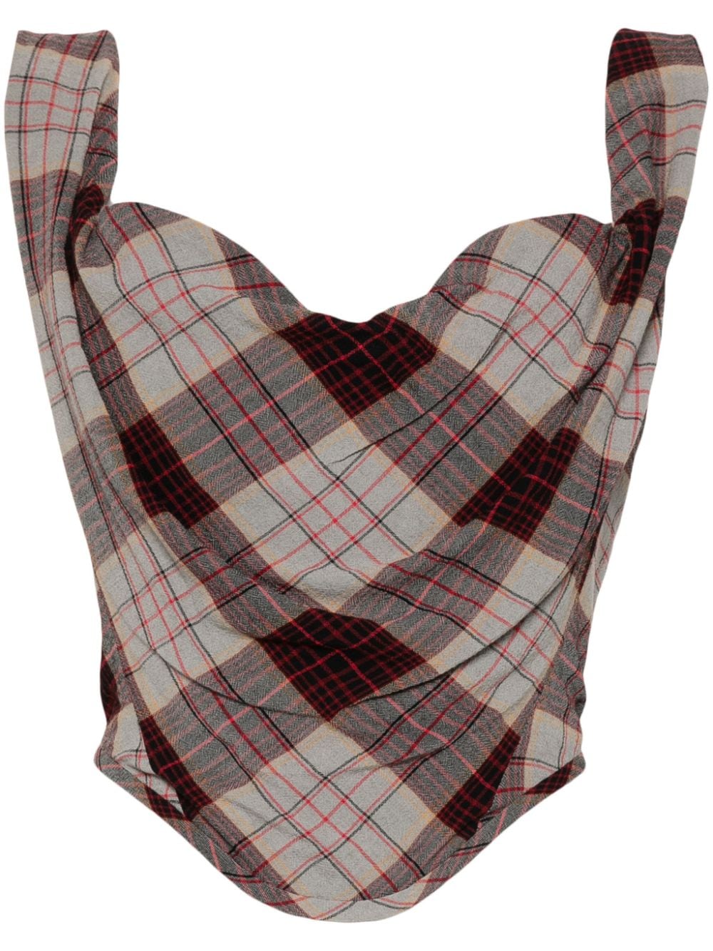 Vivienne Westwood Check Pattern Corset Top