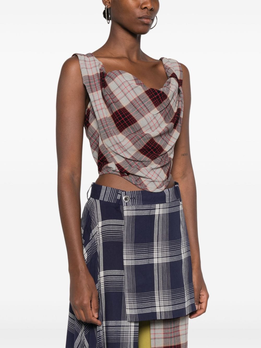 Vivienne Westwood Check Pattern Corset Top