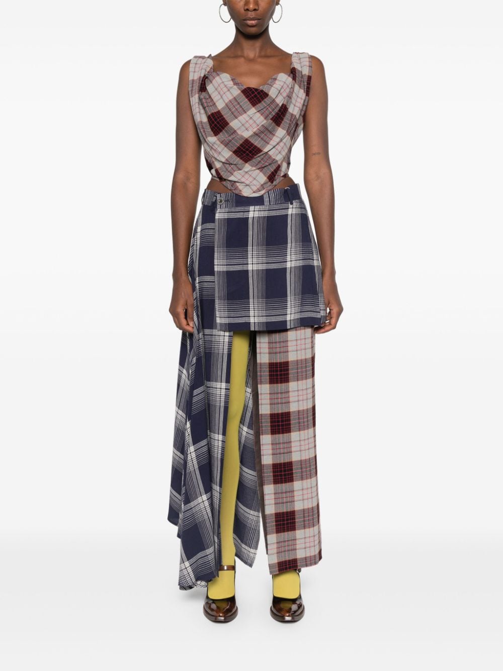 Vivienne Westwood Check Pattern Corset Top