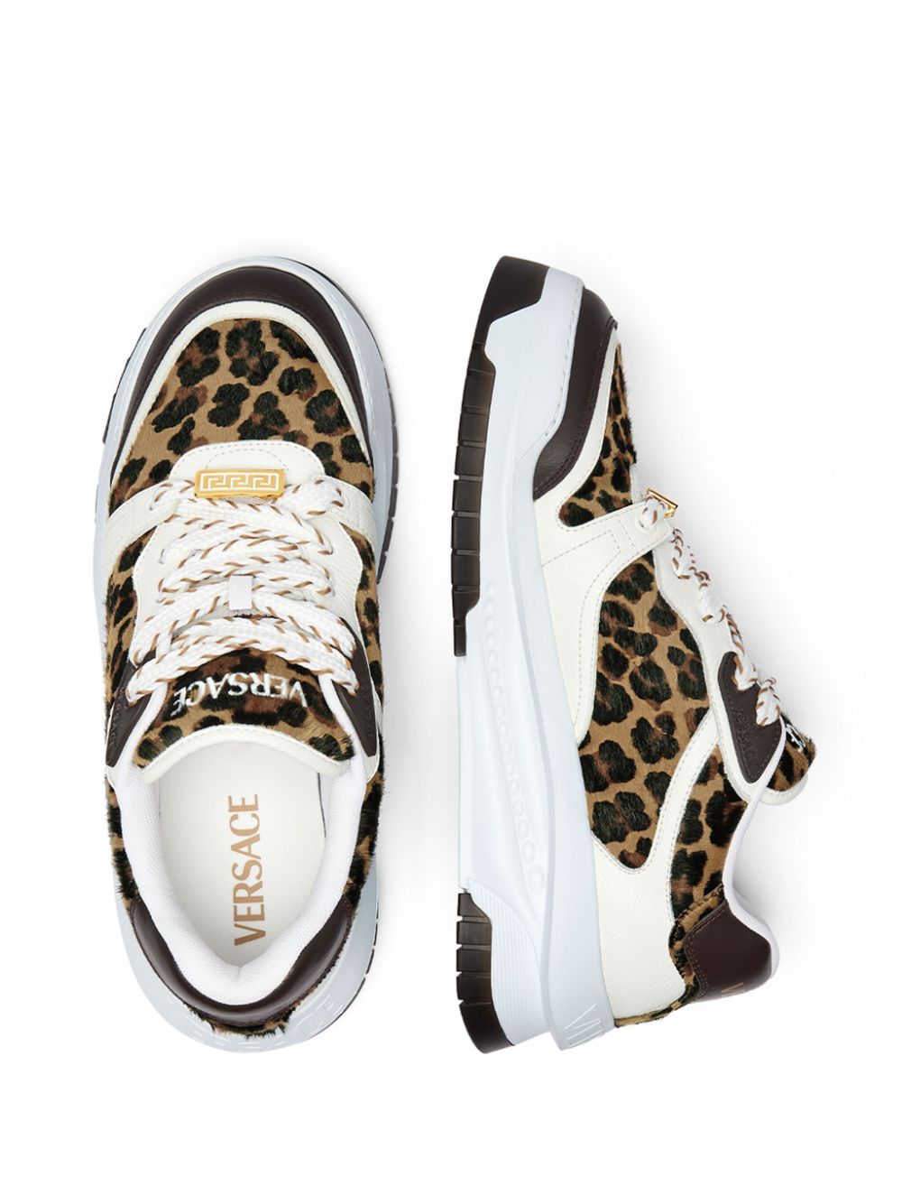 Versace Leopard Odissea Sneakers Brown