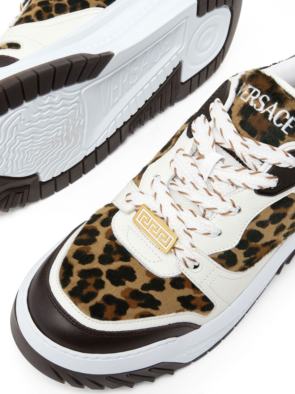 Versace Leopard Odissea Sneakers Brown