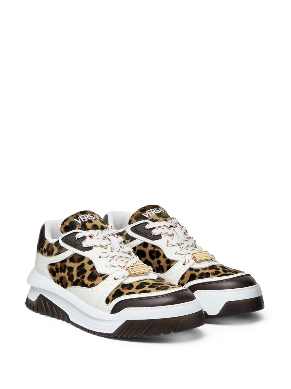 Versace Leopard Odissea Sneakers Brown