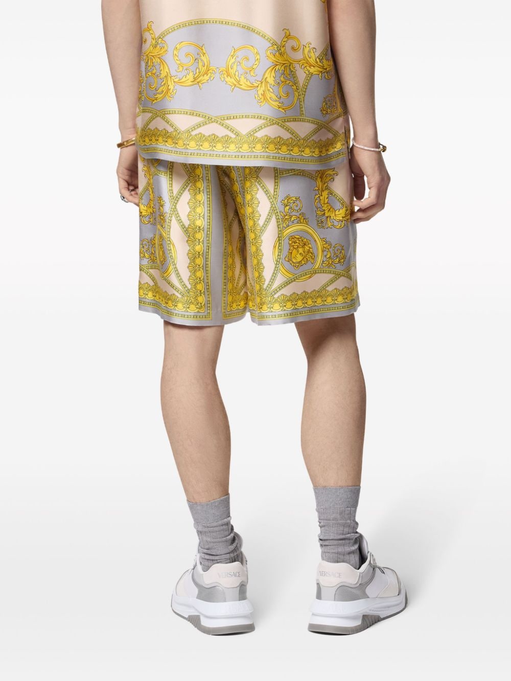 Versace Silk Shorts Golden