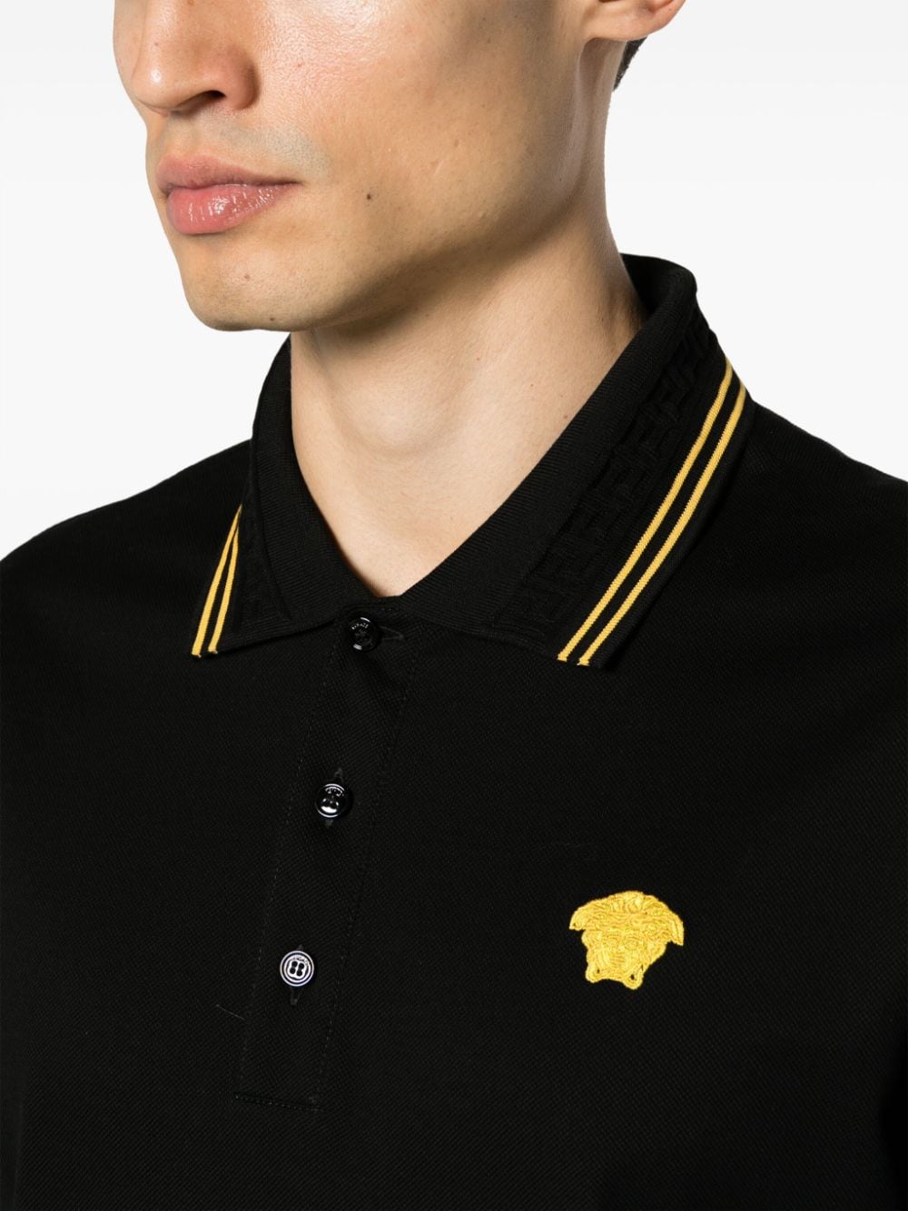 Versace Embroidered Medusa Polo Shirt