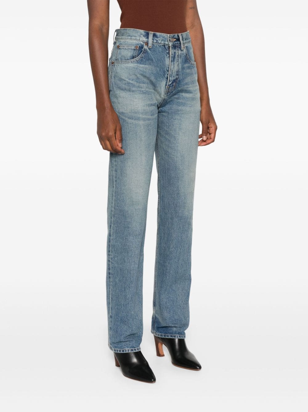 Saint Laurent Benjamin Blue Straight Leg Jeans