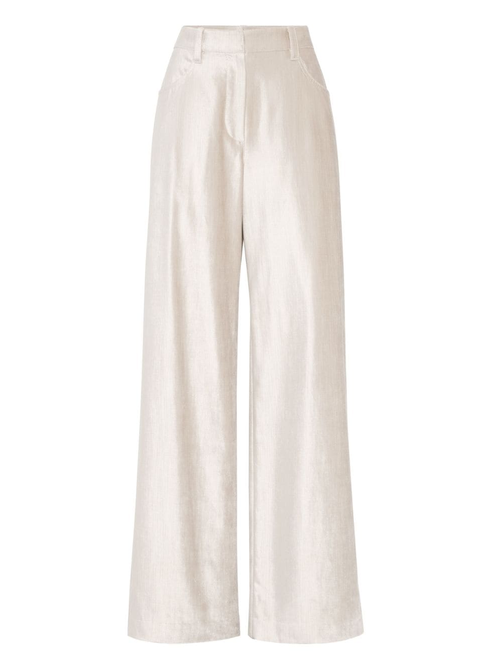 Brunello Cucinelli Cotton Blend Shimmer Wide Leg Pants