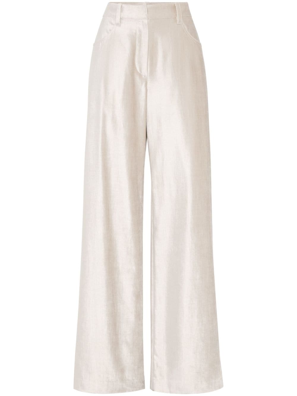 Brunello Cucinelli Cotton Blend Shimmer Wide Leg Pants