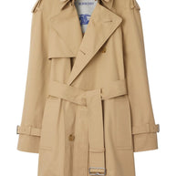 Burberry Double Breasted Belted Trench Coat in Beige