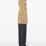 Burberry Double Breasted Belted Trench Coat in Beige