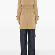 Burberry Double Breasted Belted Trench Coat in Beige