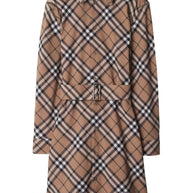 Burberry Check Wool Blend Shirt Dress