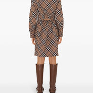 Burberry Check Wool Blend Shirt Dress