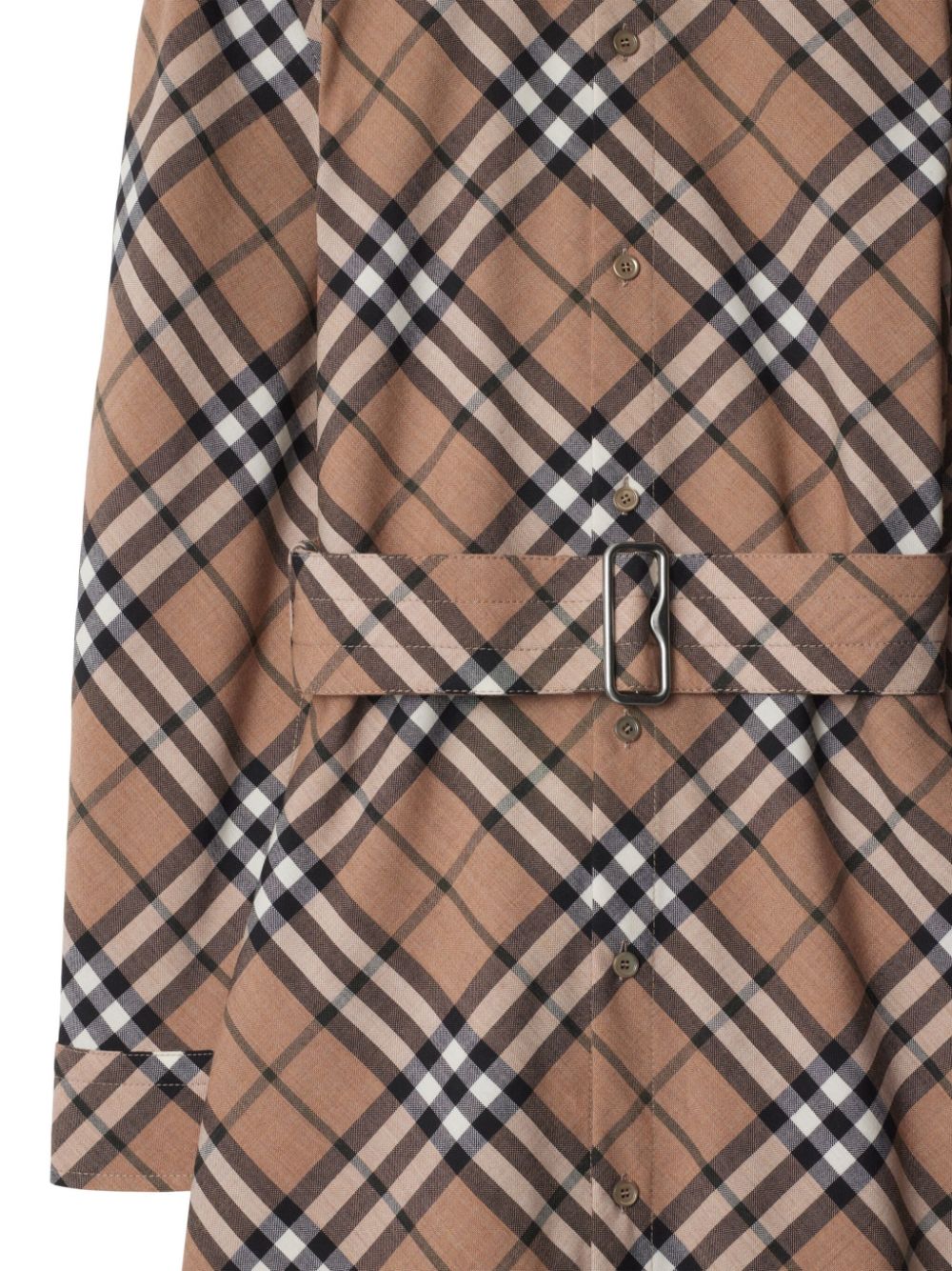 Burberry Check Wool Blend Shirt Dress