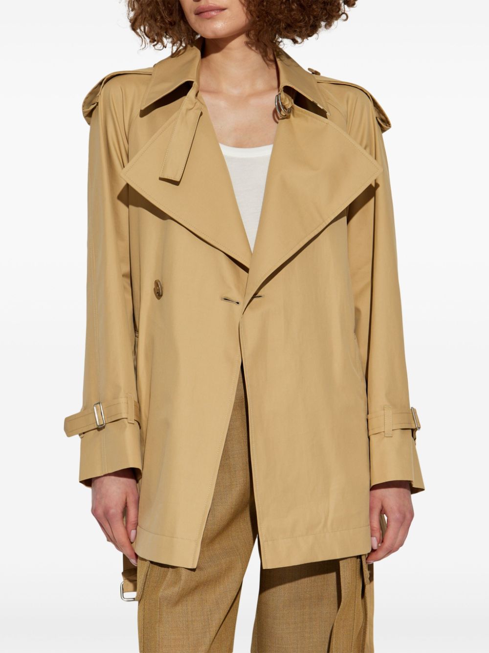 Burberry Cotton Trench Coat With Belt