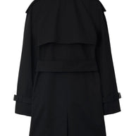 Burberry Gabardine Check Collar Trench Coat