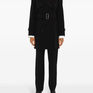 Burberry Gabardine Check Collar Trench Coat
