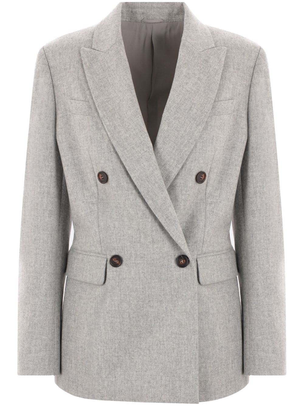 Brunello Cucinelli Wool Cashmere Double Breasted Blazer