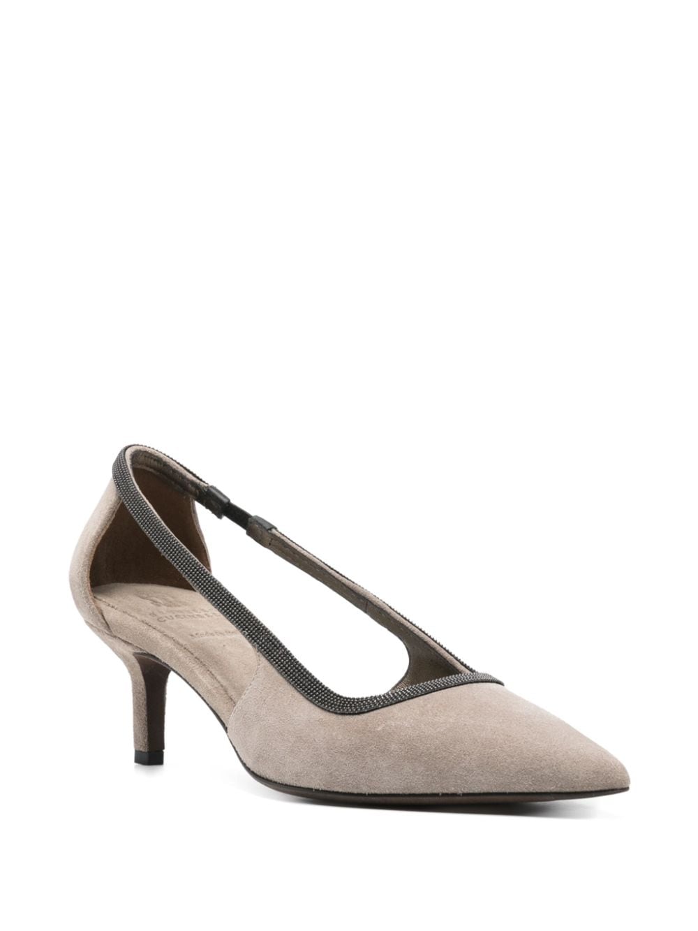 Brunello Cucinelli Suede Cut-Out Pumps