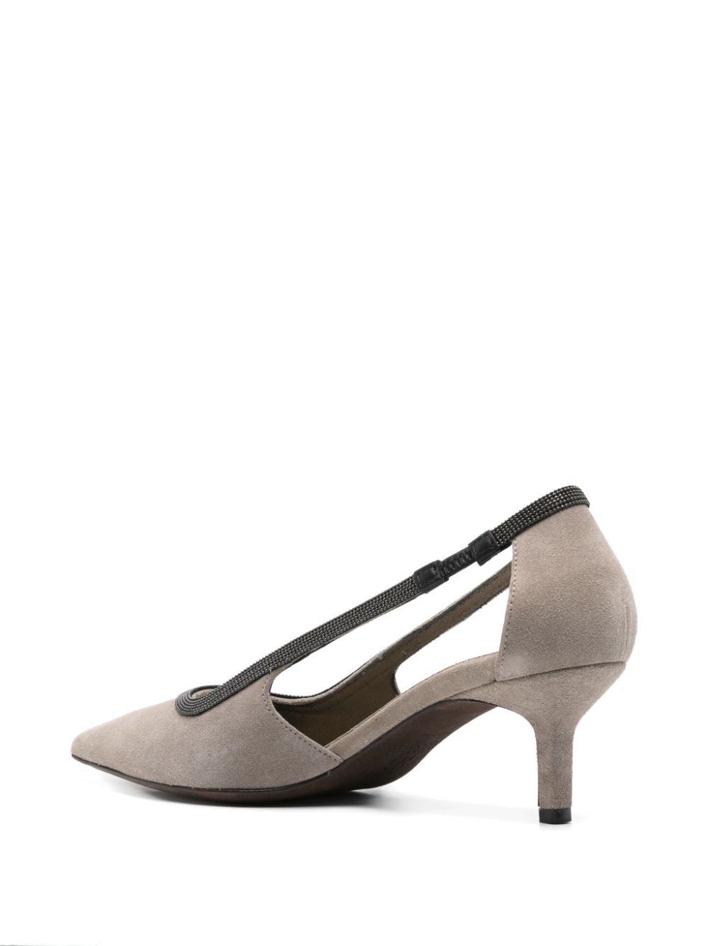 Brunello Cucinelli Suede Cut-Out Pumps