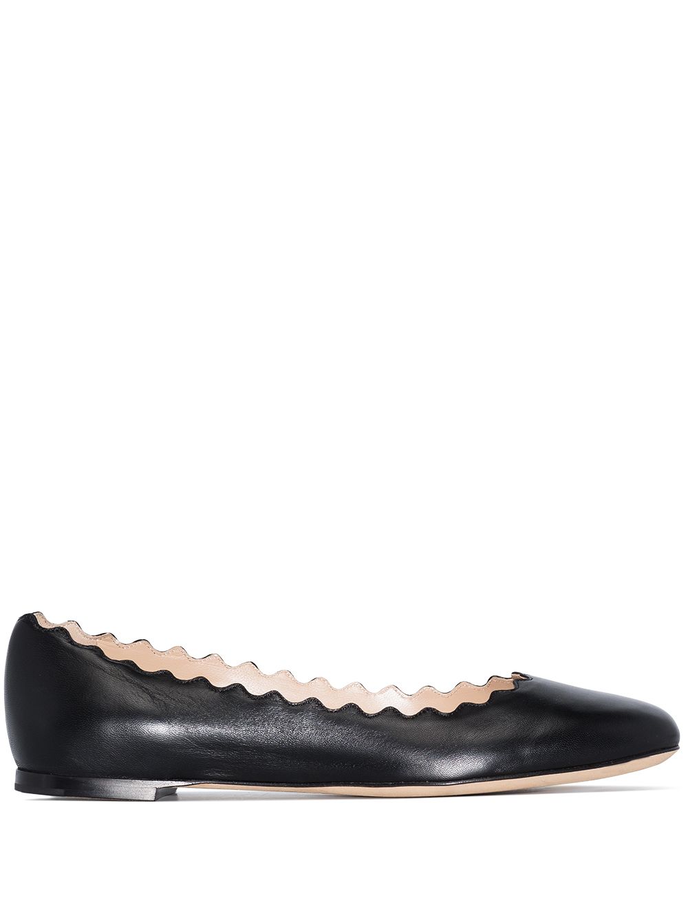 Chloè Scalloped Leather Flats