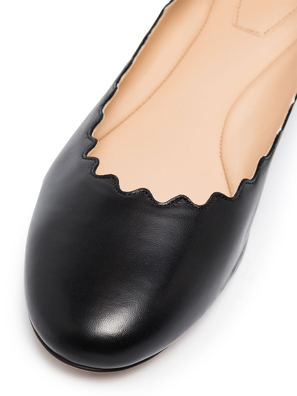 Chloè Scalloped Leather Flats