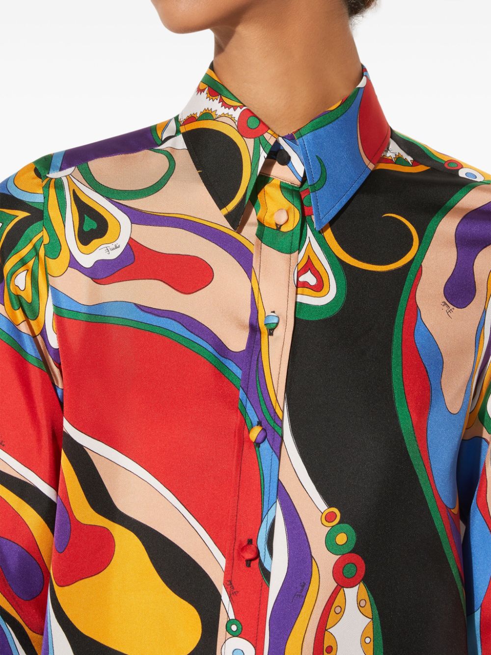 Pucci Orchidee Print Silk Shirt