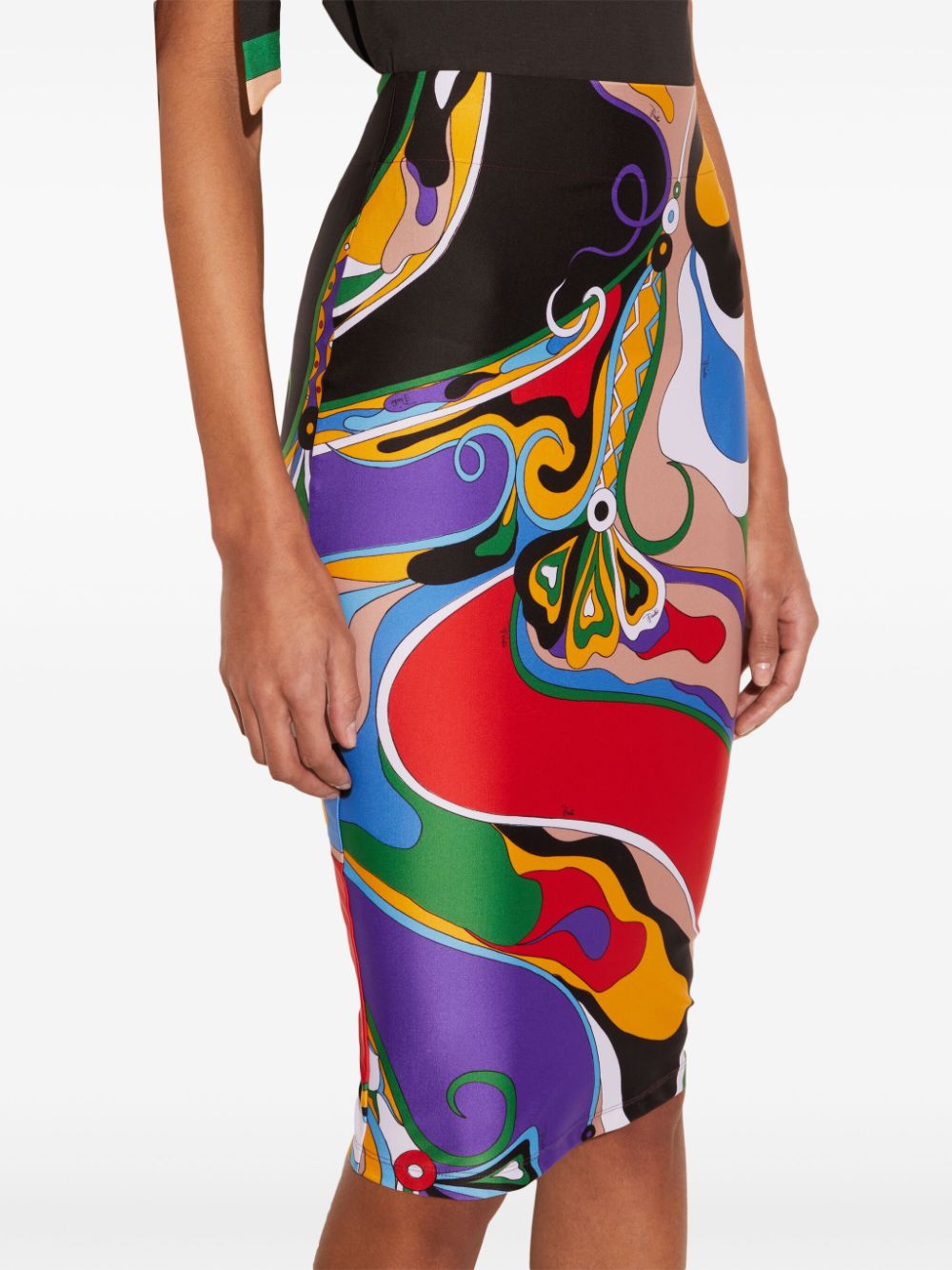 Pucci Orchidee Print Pencil Skirt