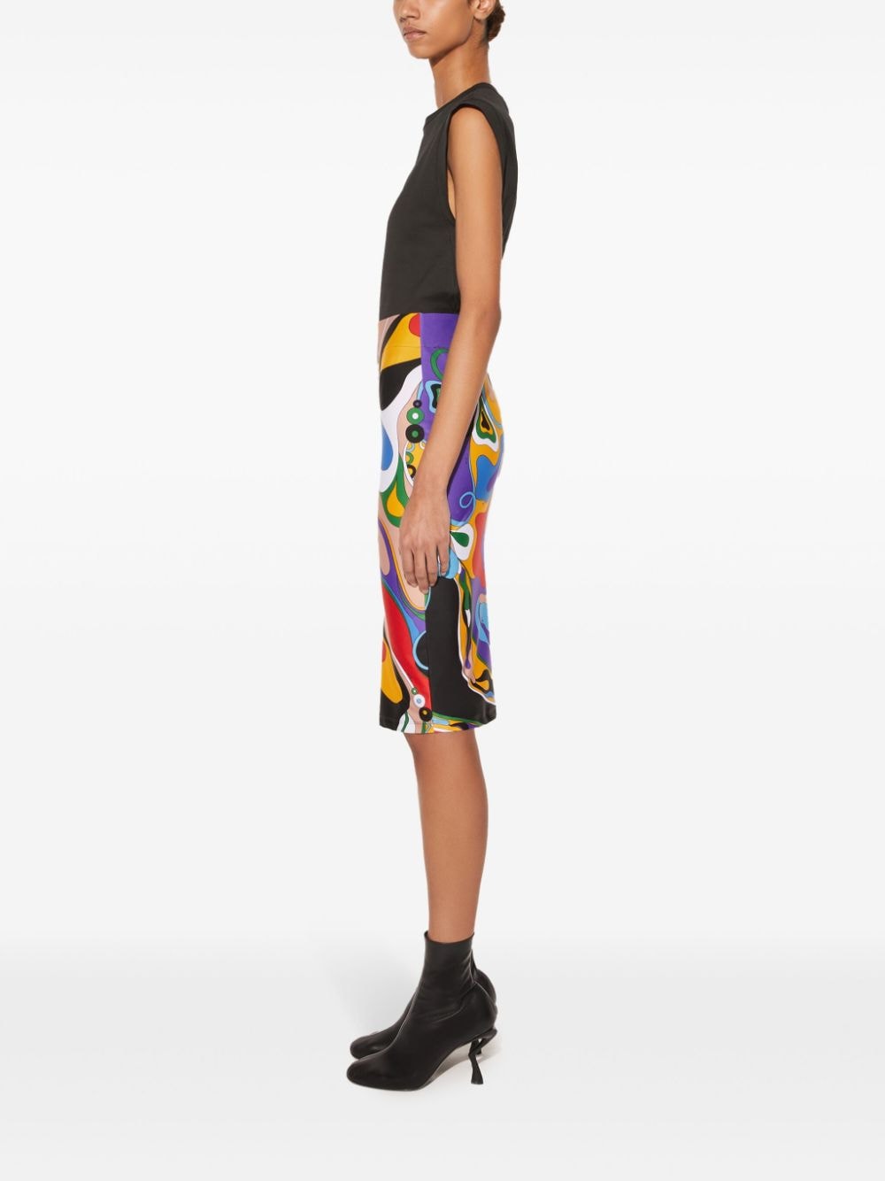 Pucci Orchidee Print Pencil Skirt