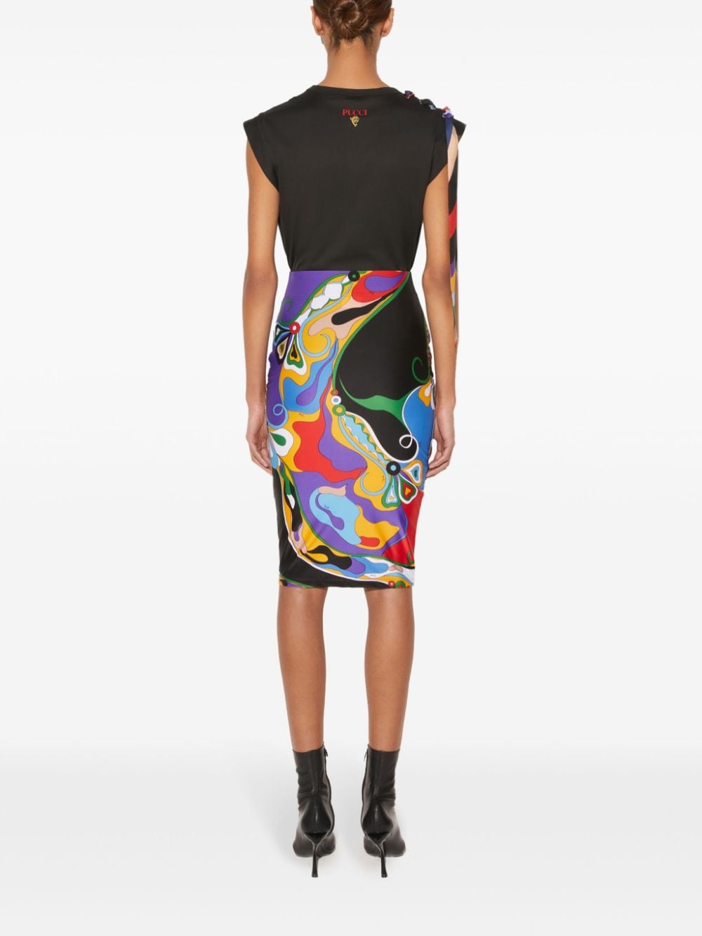 Pucci Orchidee Print Pencil Skirt