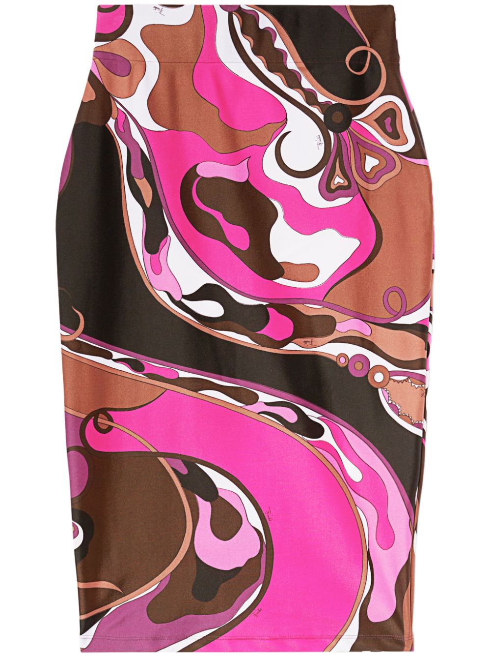 Pucci Orchidee Print Satin Pencil Skirt