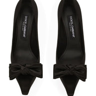 Dolce & Gabbana Black Silk Satin Heels