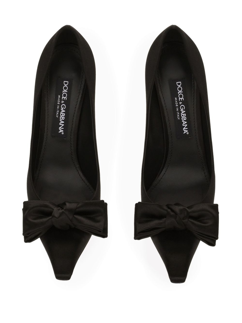 Dolce & Gabbana Black Silk Satin Heels