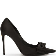 Dolce & Gabbana Black Silk Satin Heels