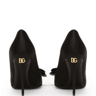 Dolce & Gabbana Black Silk Satin Heels