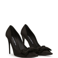 Dolce & Gabbana Black Silk Satin Heels