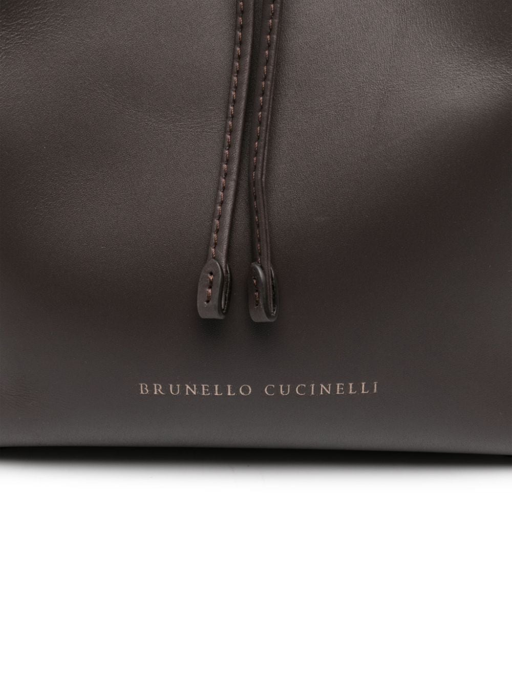 Brunello Cucinelli Brown Calf Leather Bucket Bag