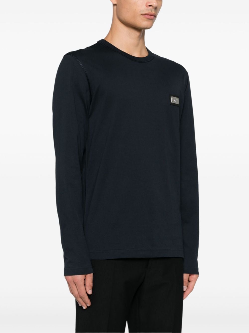 Dolce & Gabbana Navy Blue Cotton Jersey T-Shirt