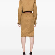 Saint Laurent Cotton Twill Midi Dress
