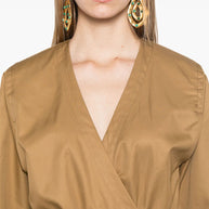 Saint Laurent Cotton Twill Midi Dress