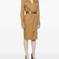 Saint Laurent Cotton Twill Midi Dress