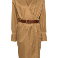 Saint Laurent Cotton Twill Midi Dress