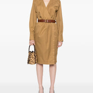 Saint Laurent Cotton Twill Midi Dress