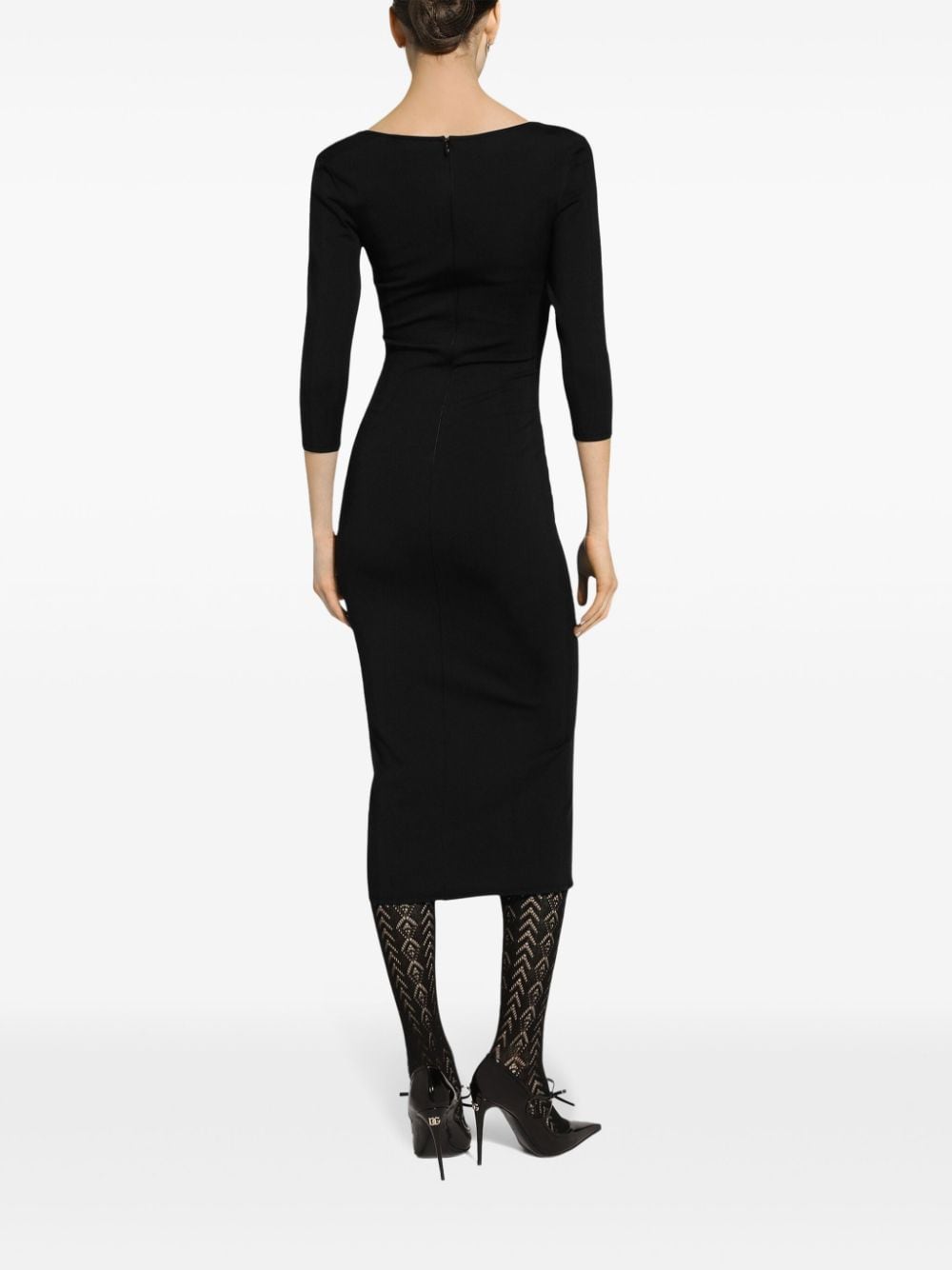 Dolce & Gabbana Stretch 3/4 Sleeve Midi Dress