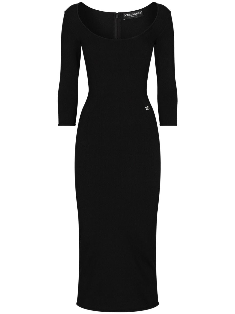 Dolce & Gabbana Stretch 3/4 Sleeve Midi Dress