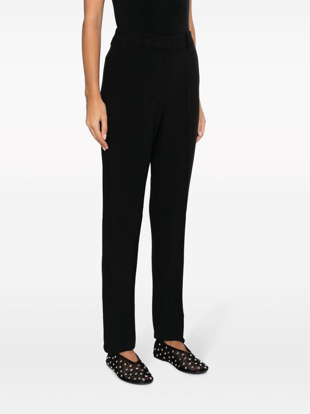 Emporio Armani Straight Leg Trousers Black