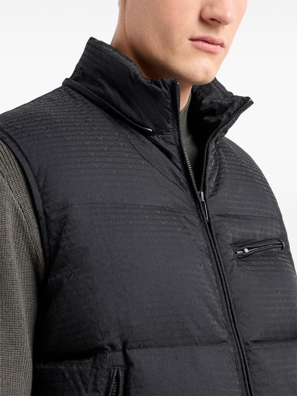 Emporio Armani Quilted Vest With Detachable Hood