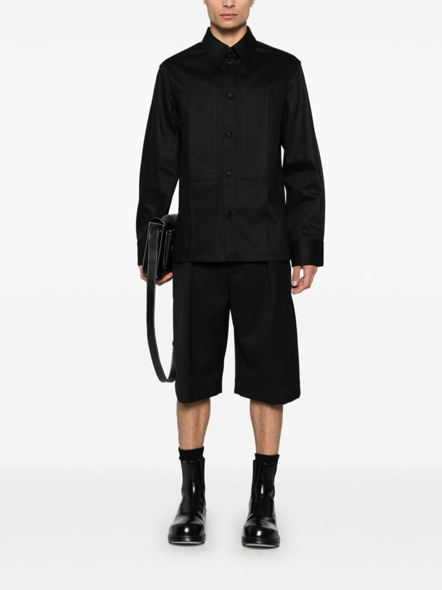 Jil Sander Cotton Denim Shirt In Black